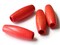 4 2-Inch Long Red Wood Tube Beads Vintage Wooden Large Hole Macrame Beads bR1